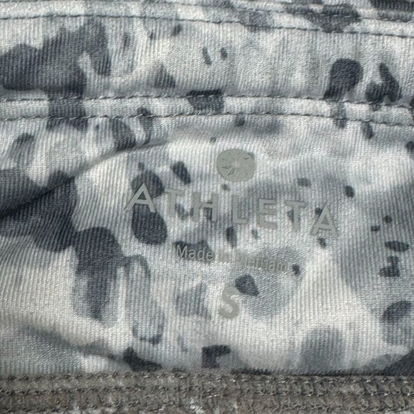Athleta Womens Small Gray White Dapple Pockets Low Rise Be Free Knicker Leggings - Picture 6 of 9